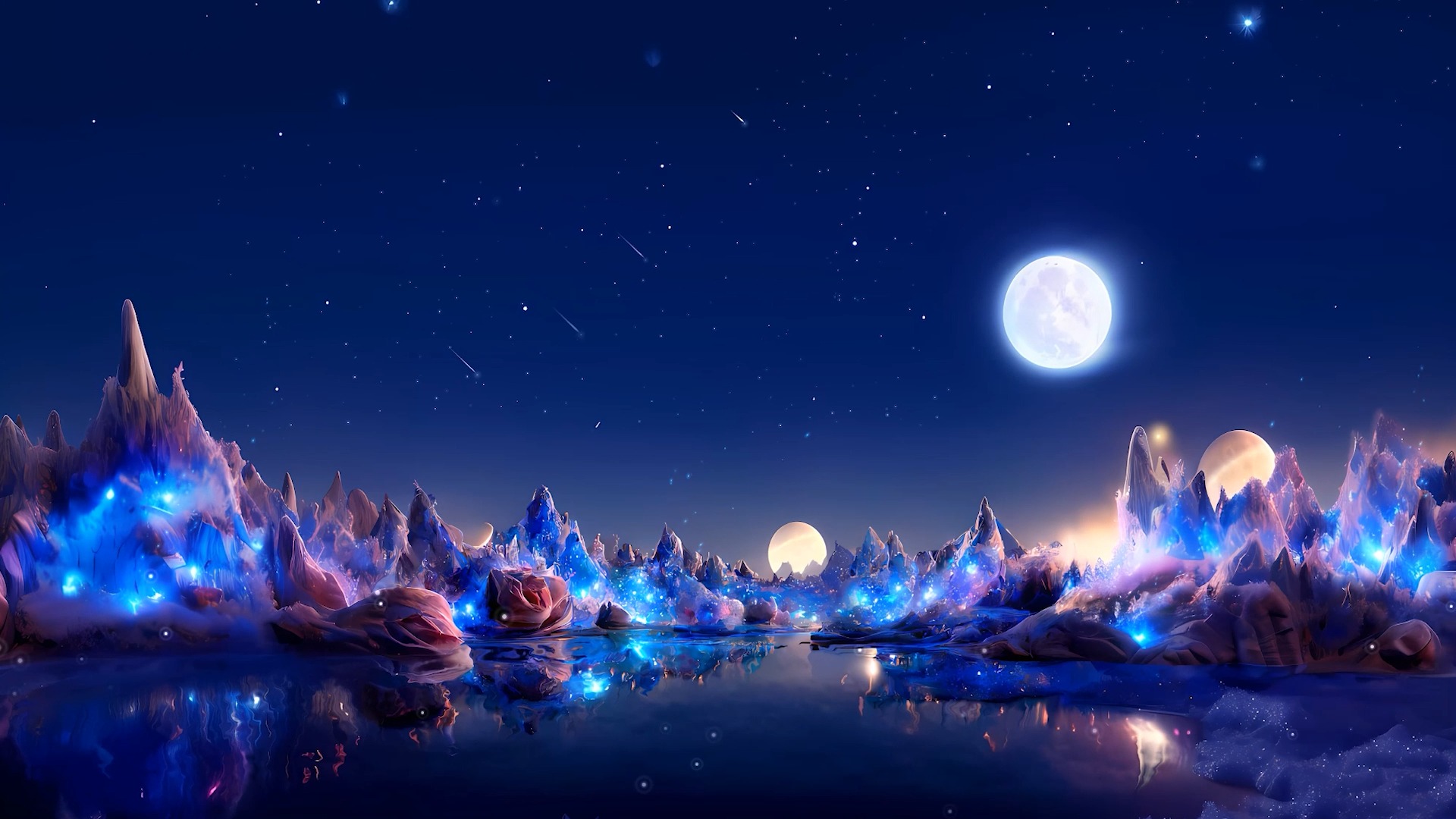 梦幻夜空望舒-场景动态