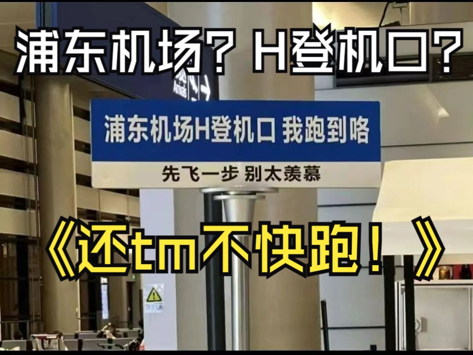 [一镜到底 沉浸式赶飞机]浦东T1航站楼?H登机口?你完了……还不快跑?!哔哩哔哩bilibili