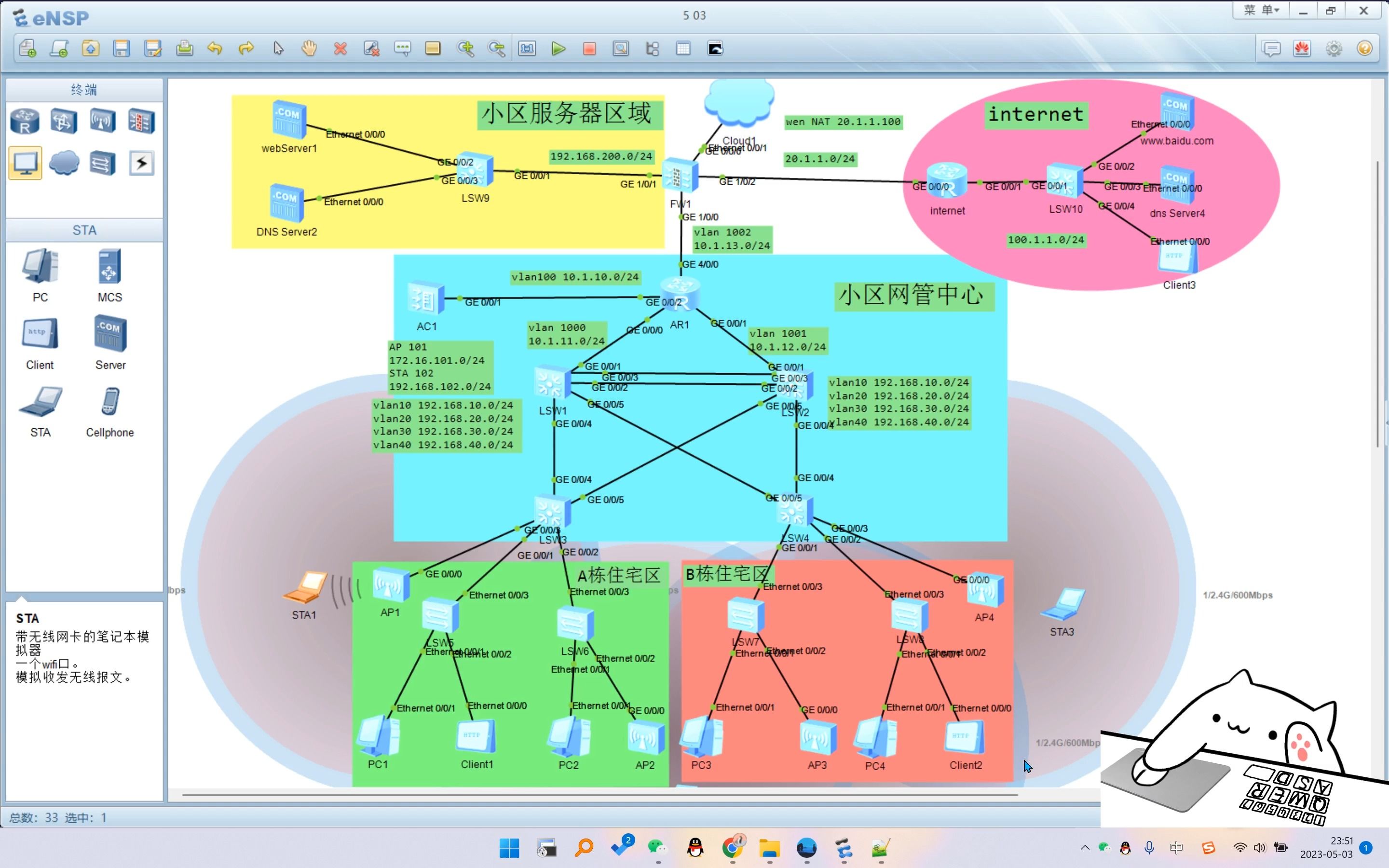 ensp小区住宅网络模拟实现效果哔哩哔哩bilibili