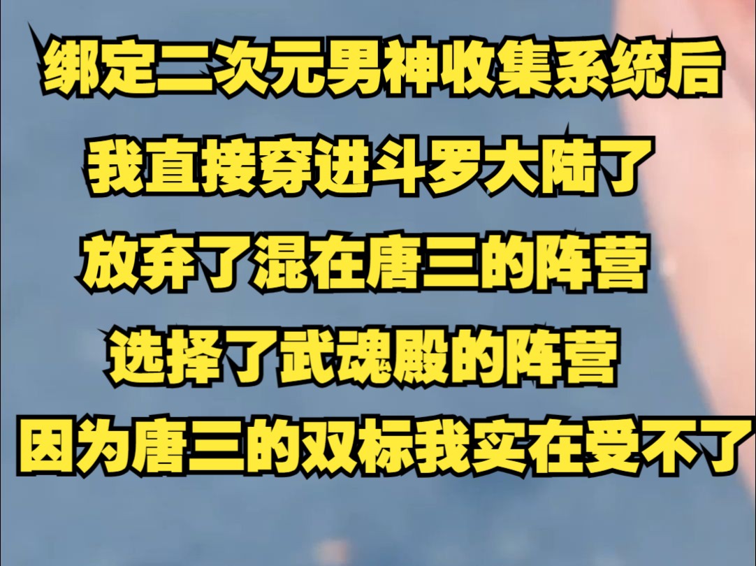 [图]绑定二次元男神收集系统后，我直接穿进斗罗大陆了，想了想放弃了混在唐三的阵营，选择了武魂殿的阵营，因为唐三的双标我实在受不了。