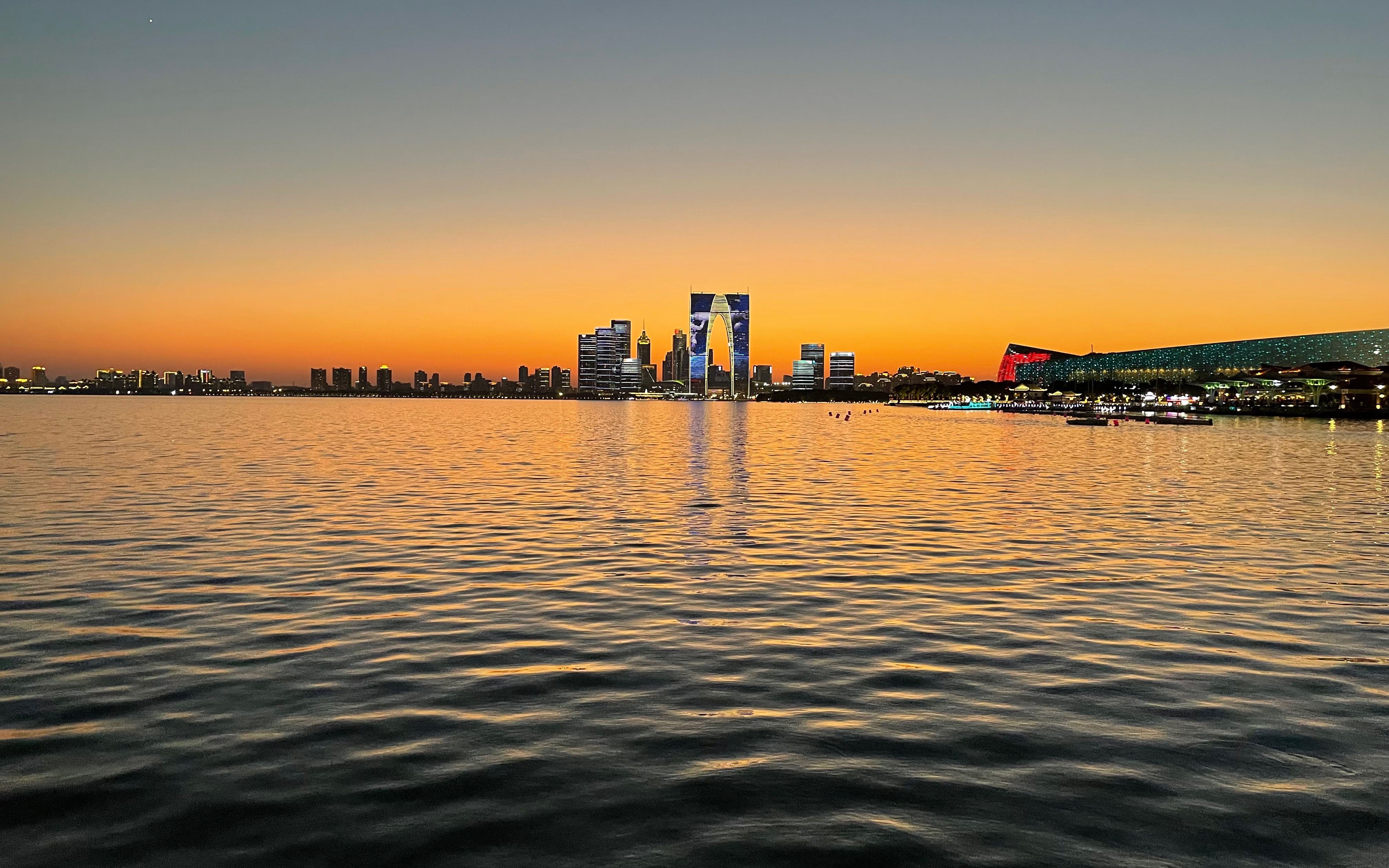 苏州金鸡湖日落延时摄影 腹泻式更新-2