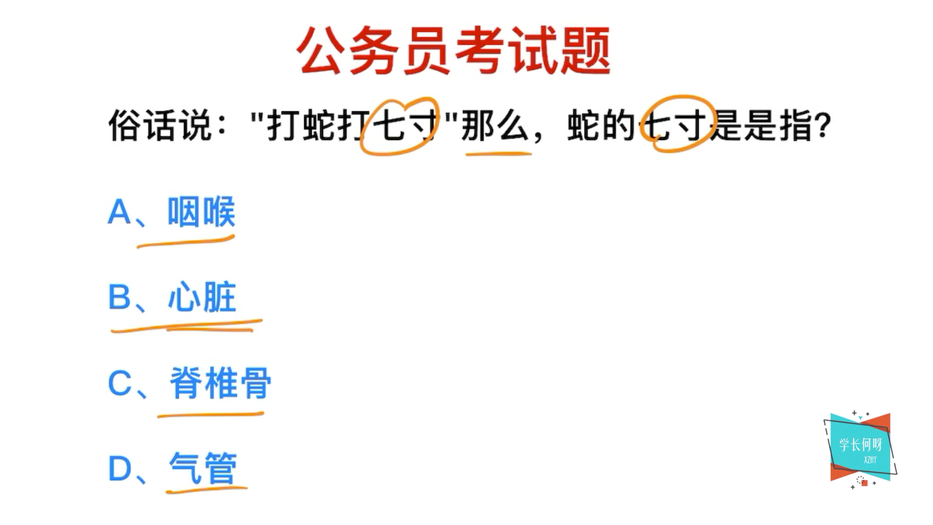 俗话说:“大蛇打七寸”,蛇的七寸指的是哪里?三寸呢?哔哩哔哩bilibili