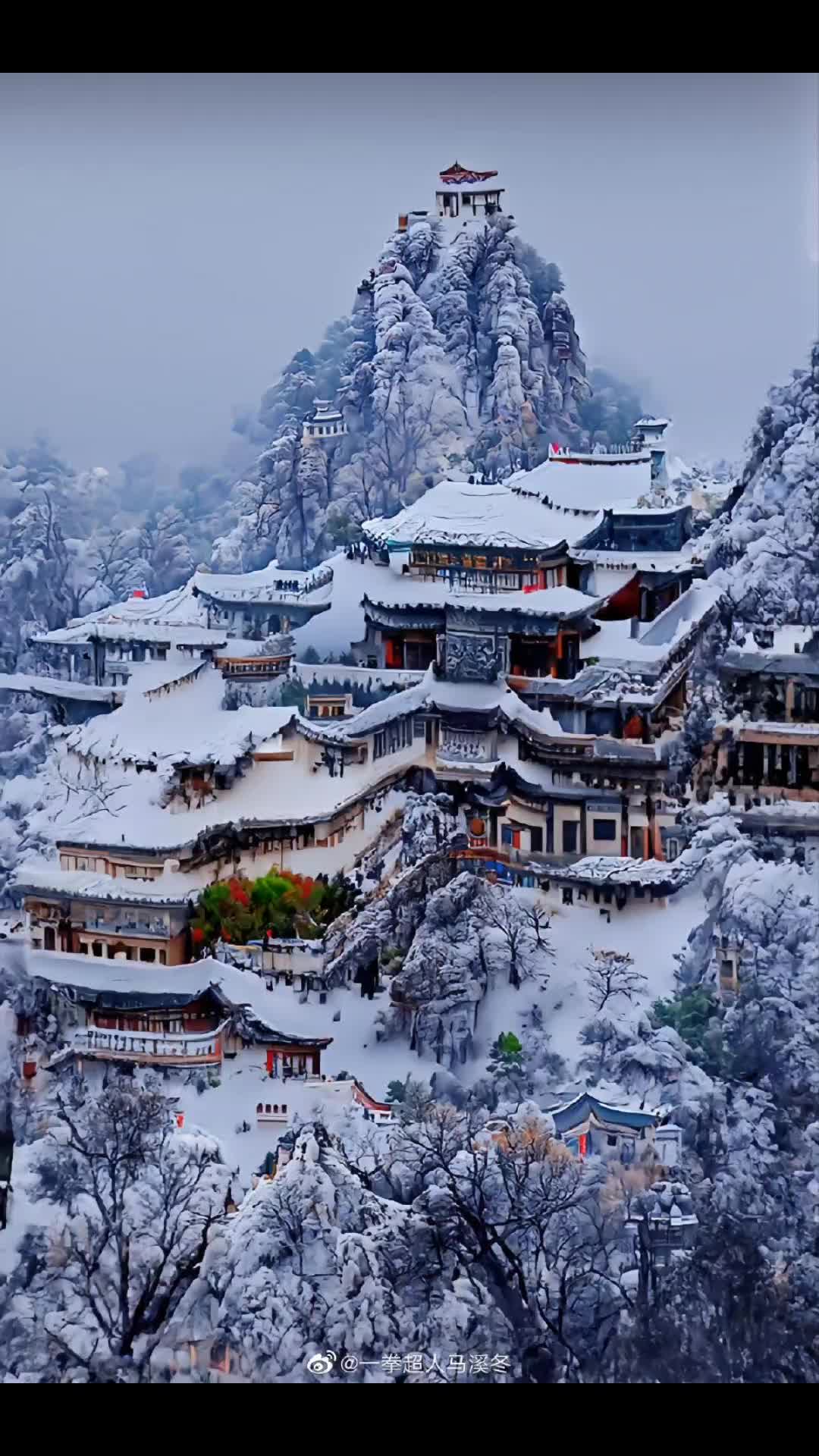 老君山冬日雪景哔哩哔哩bilibili