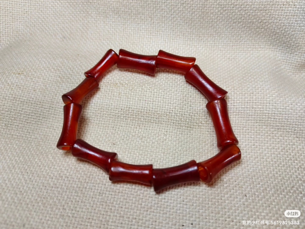 放漏,大开门辽金时期骨节形红玛瑙管手链,形制少见,纤巧精美,包浆自然
