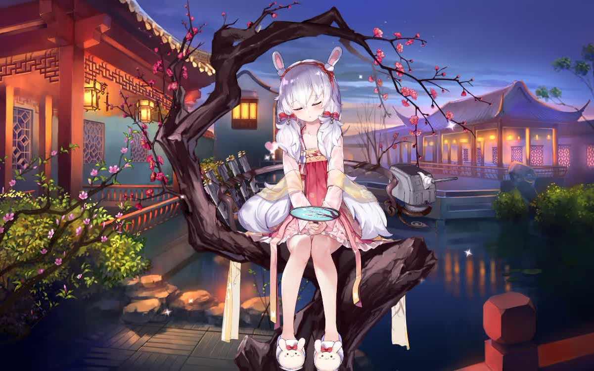 碧蓝航线 拉菲live2d皮肤—白兔迎春