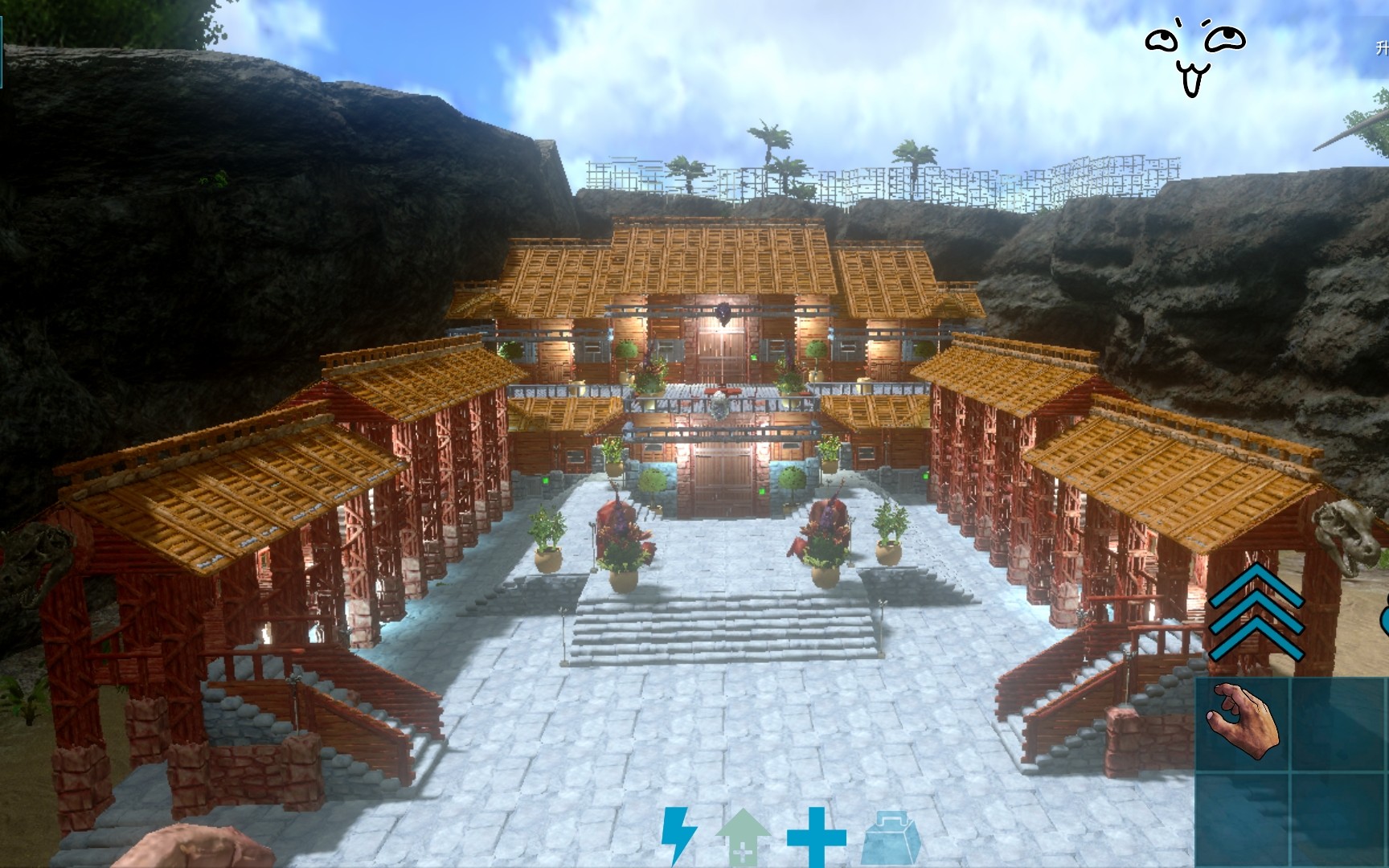 依然方舟生存进化手游素食岛三合院建筑