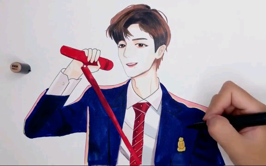 【手绘】动漫版肖战绘制,今天画的肖战有点帅哦,战妹必看