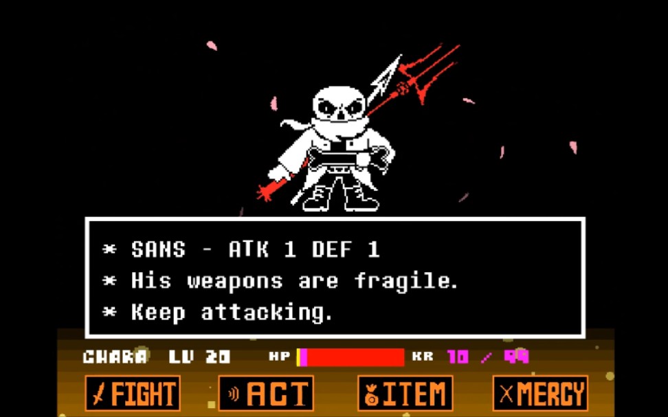 [图]你鳝丝大跌拿着一身神装来暴打你了!UNDERTALE:Skeletal Vengeance sans战通关