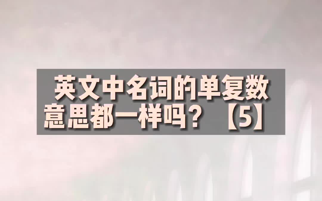 英文中名词的单复数意思都一样吗?【5】哔哩哔哩bilibili