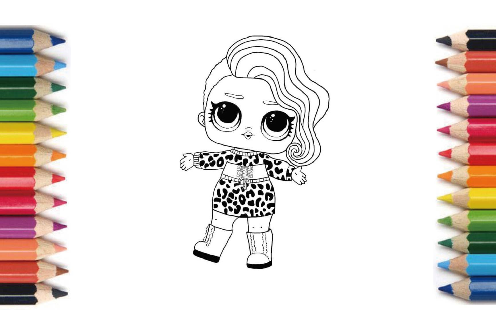 【coloring】【塗り絵】【涂色】lol surprise snow leopard