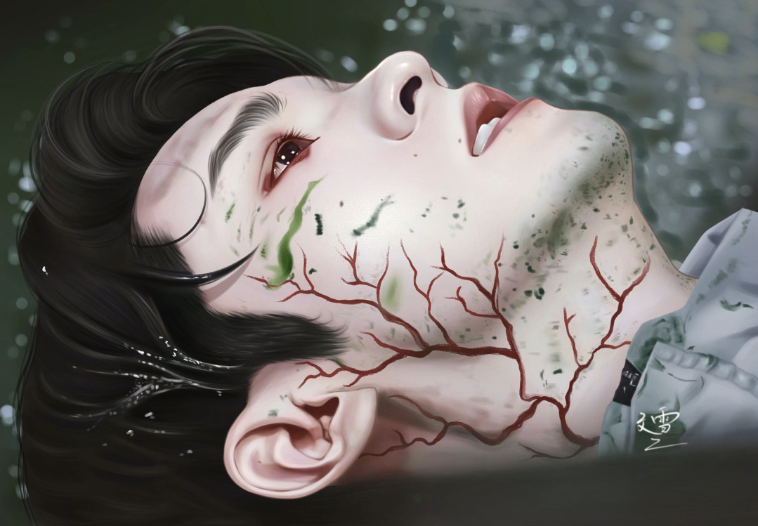 画个季小花战损妆!在画的过程中更加觉得这个妆美绝了!好有破碎感!