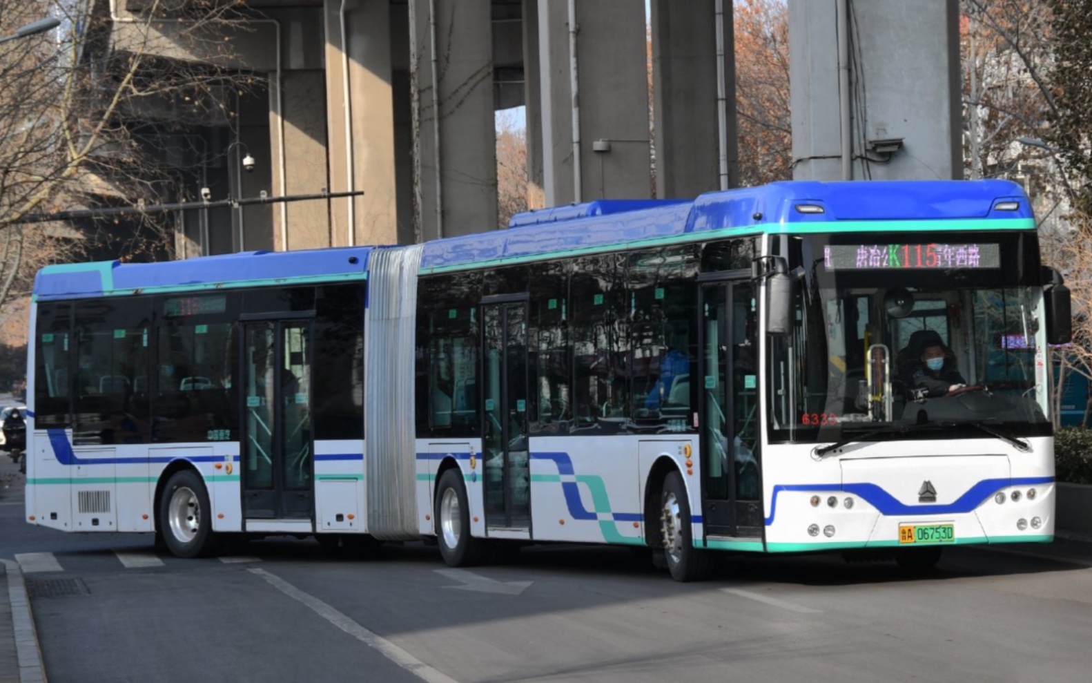 【pov-71】假氢能源示范线 济南公交k115路下行全程前方展望pov