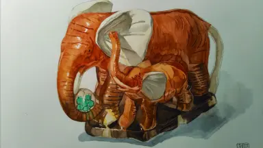 水彩大象///-哔哩哔哩_Bilibili
