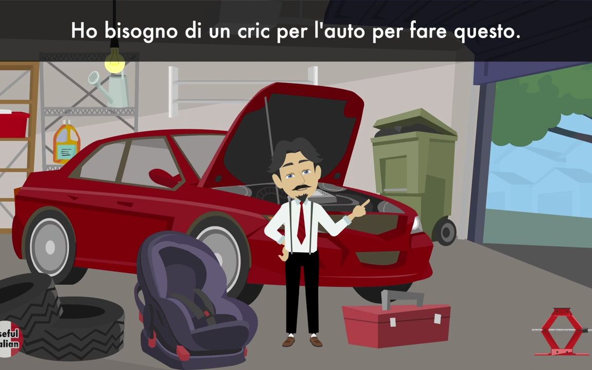 意大利语主题动画 -我的车库il mio garage(语速友好,适合a1-a2级别)