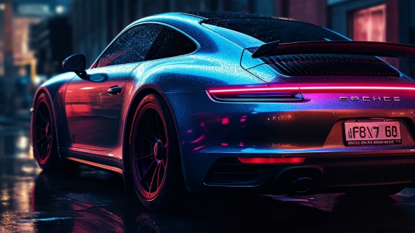 保时捷911赛博朋克 | 数字ai制作!
