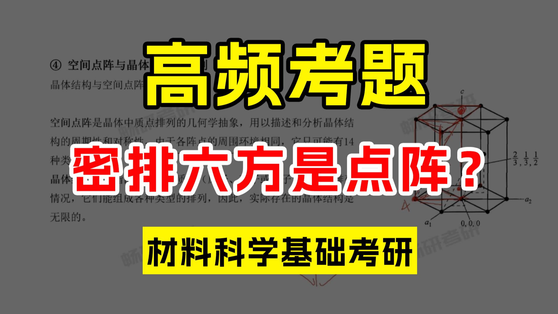 80%人晕乎的高频考题!密排六方结构是空间点阵吗?哔哩哔哩bilibili