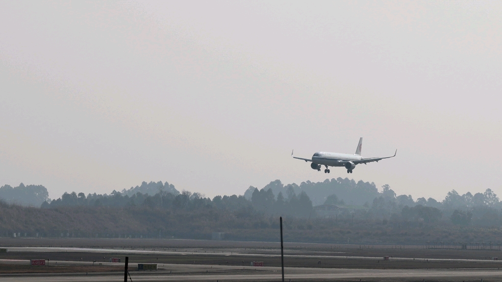 国航空客a321降落图片