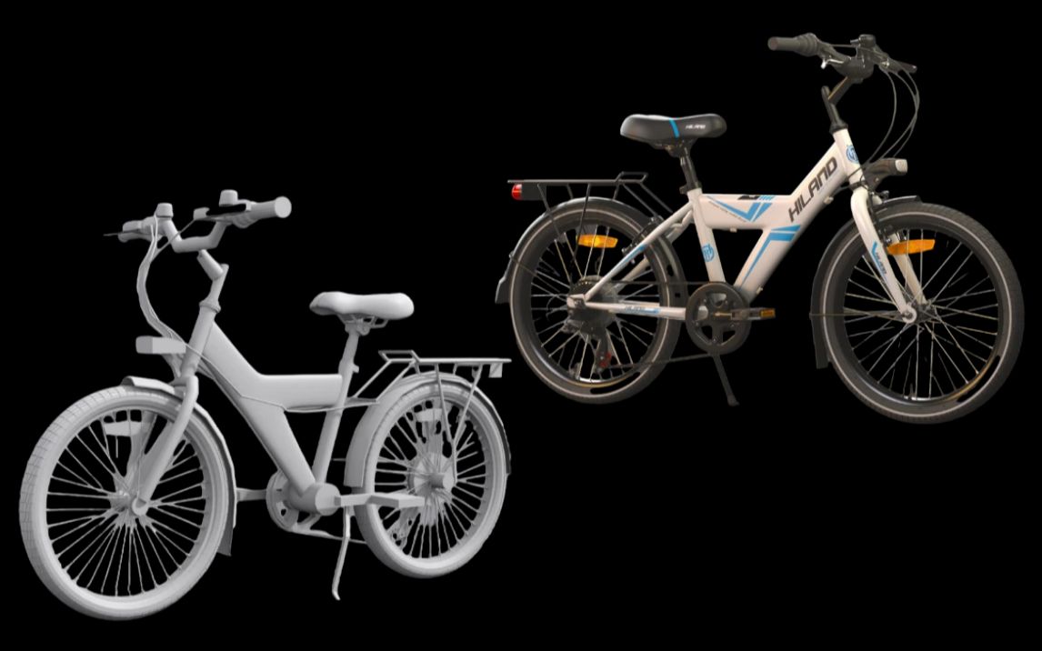 【3d】自行车建模 3dmax次世代车辆模型制作教程!