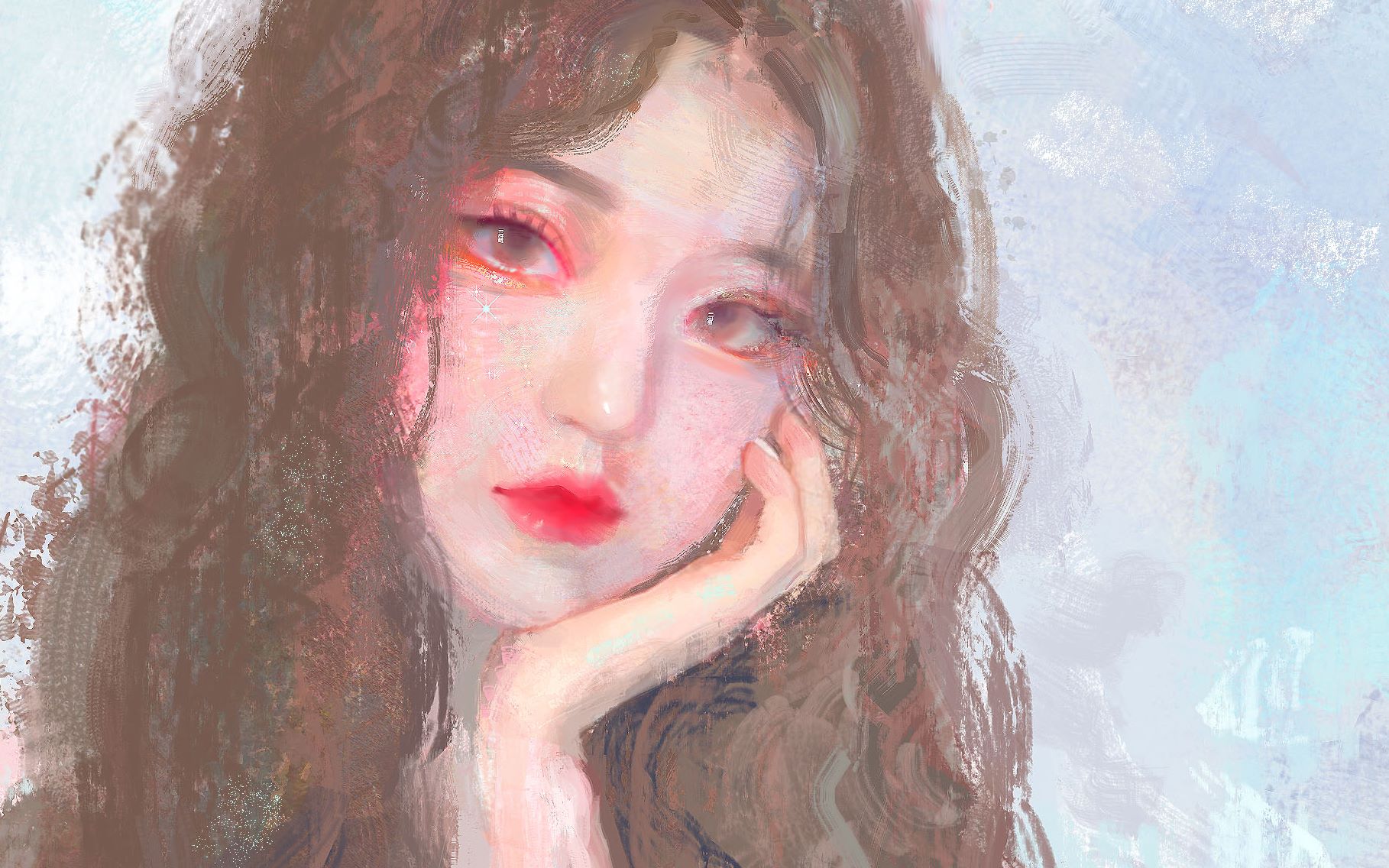 【绘画过程】色块起稿板绘厚涂油画质感人像练习