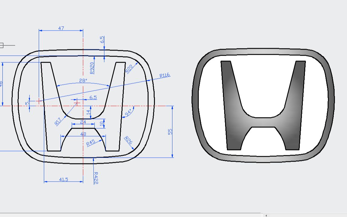 CAD绘图实例之本田车标(上)哔哩哔哩bilibili