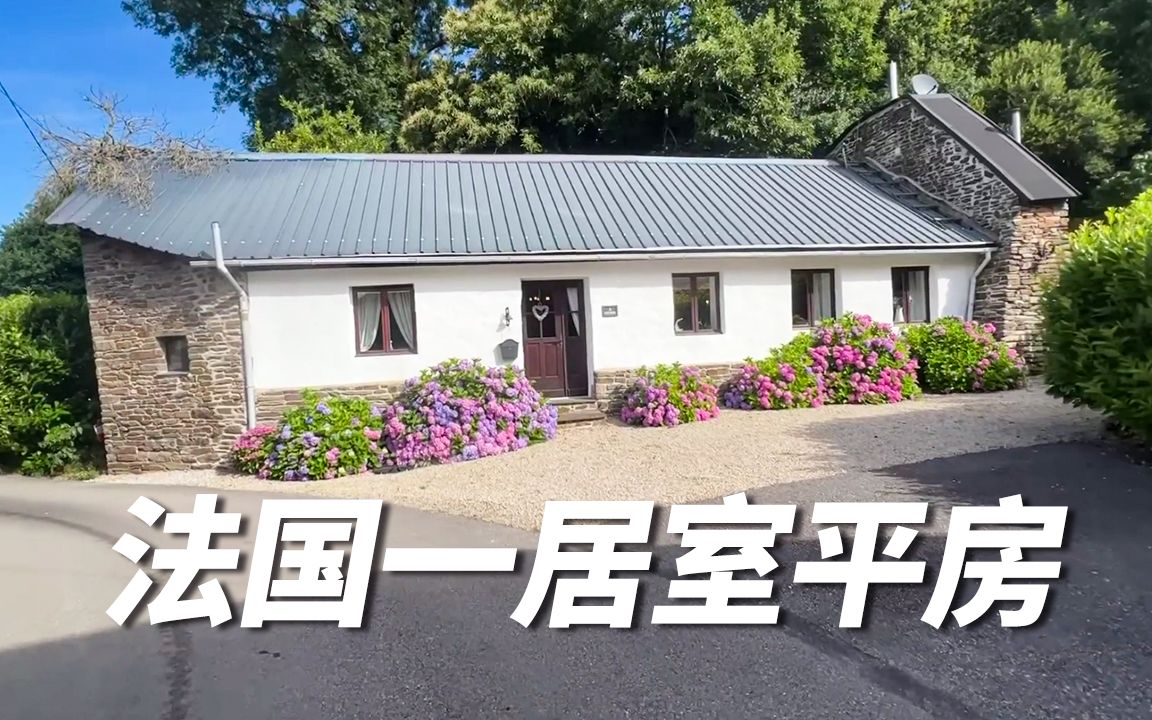 法国一居室平房，它有一个燃木炉、双层玻璃、合格的化粪池、路边停车场和旁边一个可爱的庭院花园。