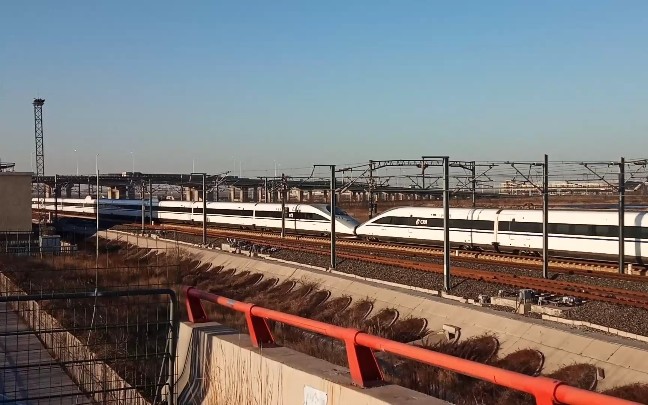 【中国铁路】天津滨海高铁西站拍车,另一个机位不行只有原机位拍摄
