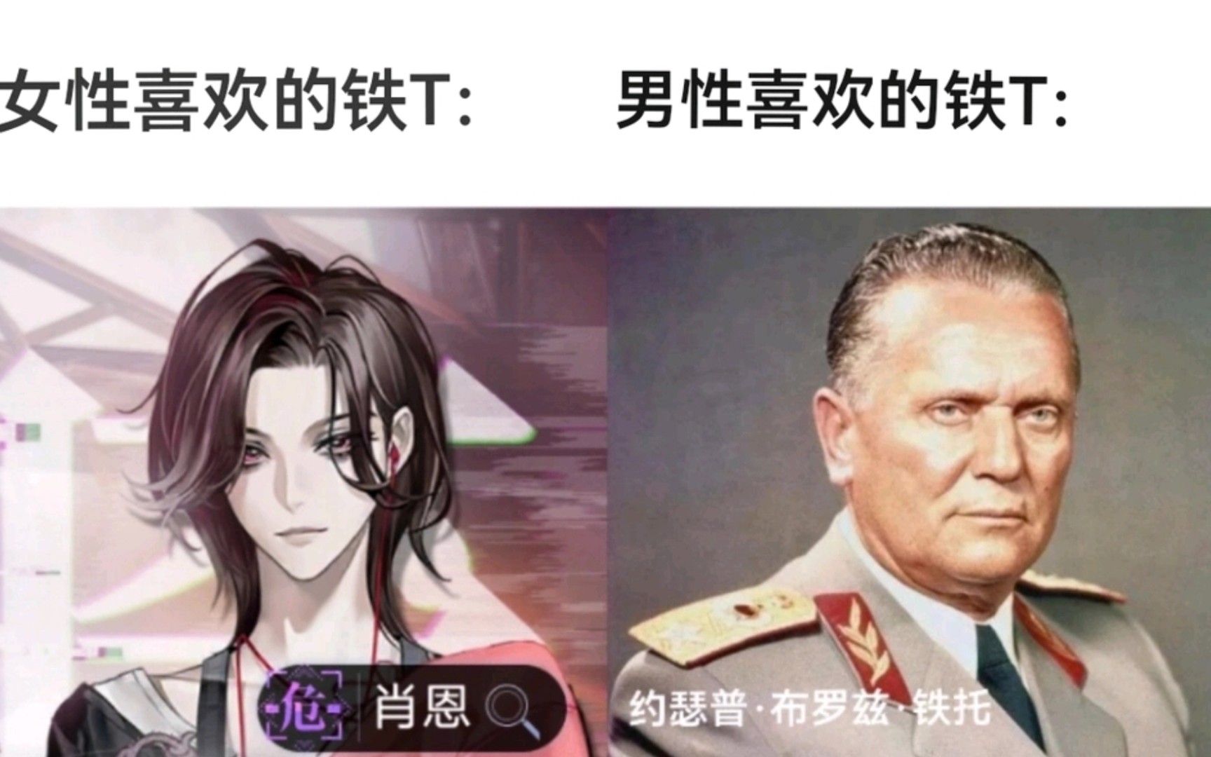 女性喜欢的铁tvs男性喜欢的铁t