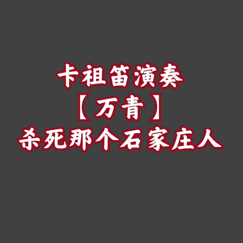 卡祖笛演奏【万青】杀死那个石家庄人哔哩哔哩bilibili