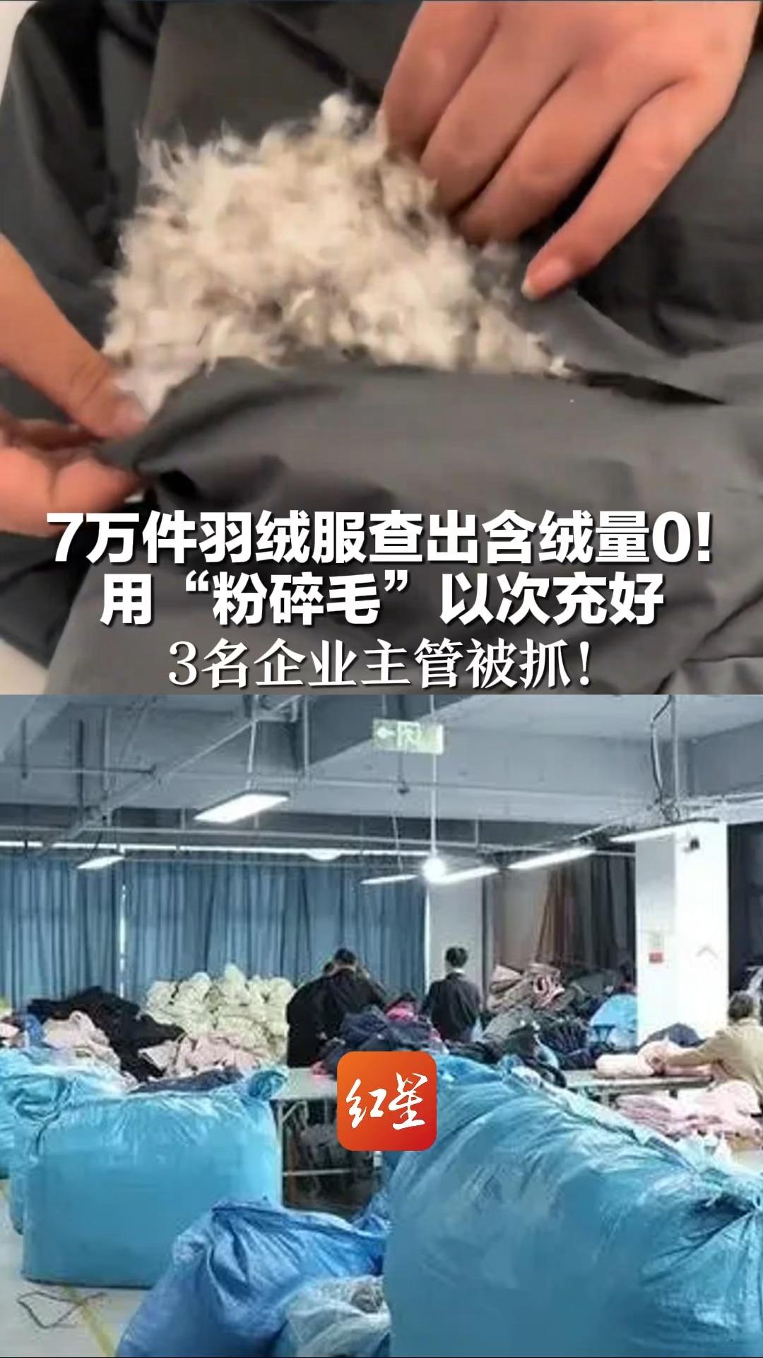 7万件羽绒服查出含绒量0!用“粉碎毛”以次充好 3名企业主管被抓!哔哩哔哩bilibili