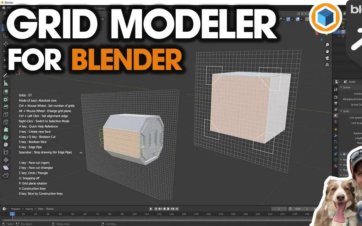 iBlender中文版插件 Grid Modeler 硬表面建模利器 Tutorial Blender 插件 教程哔哩哔哩bilibili