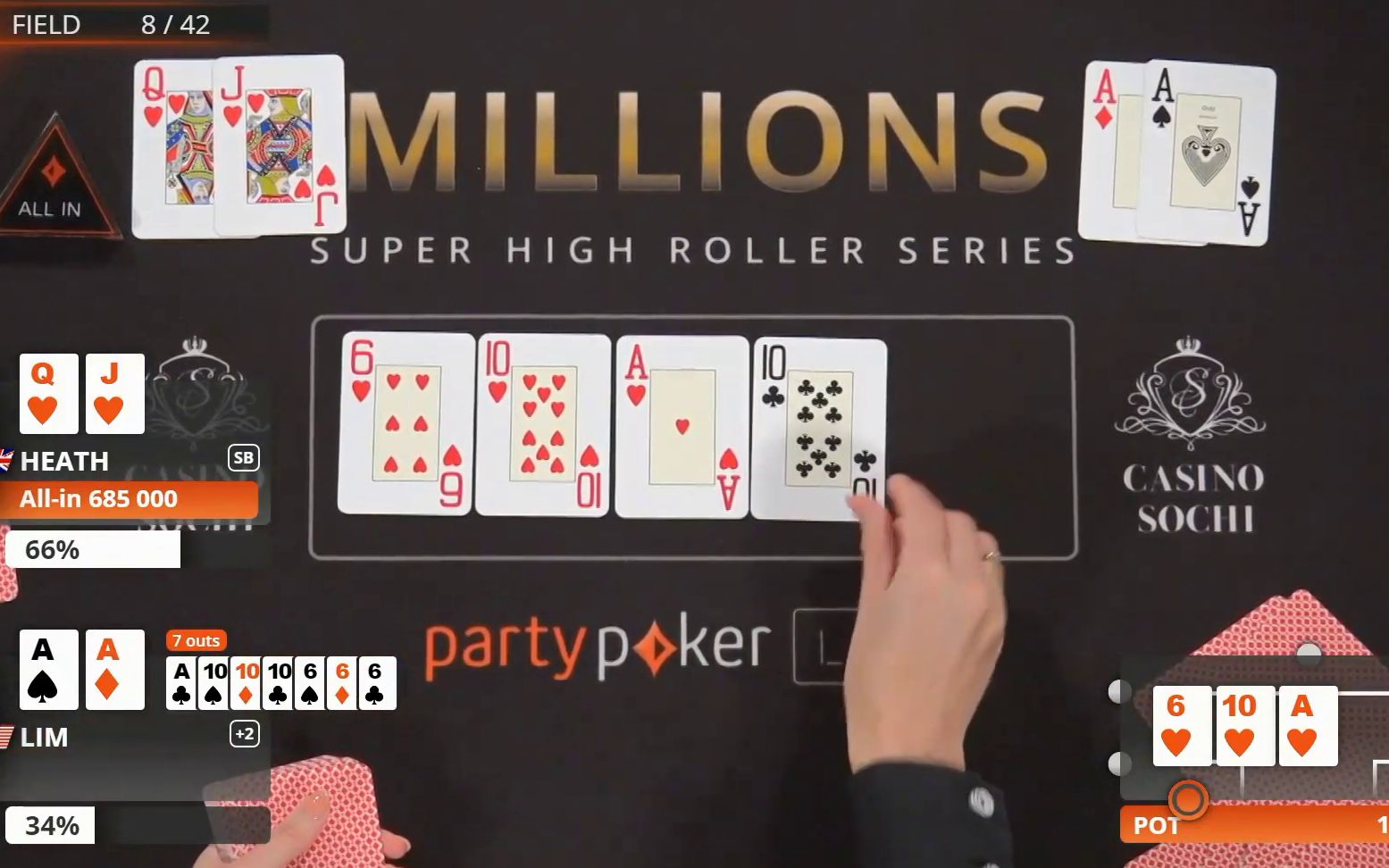 德州扑克精彩发牌 唯有皇家同花顺才能反超对手