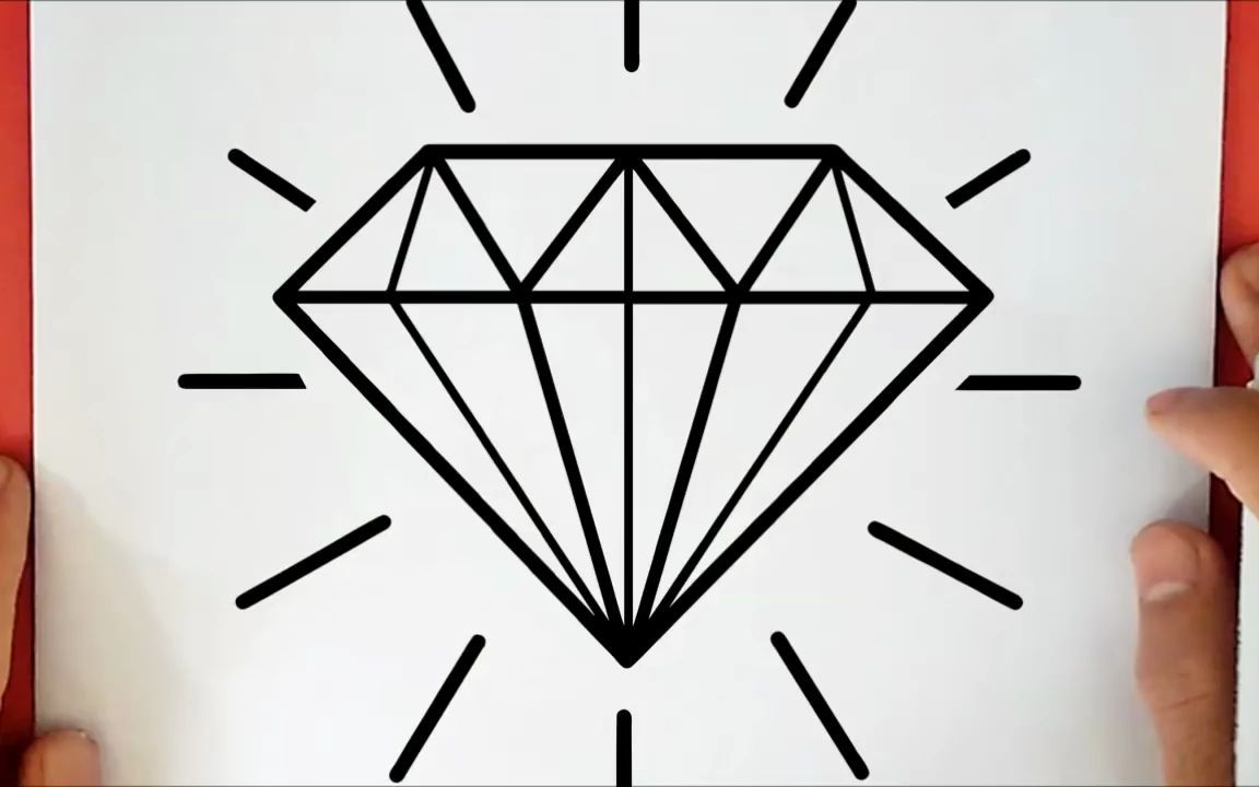 【简笔画】教你一步一步画钻石96~超级简单的绘画,一看就会!