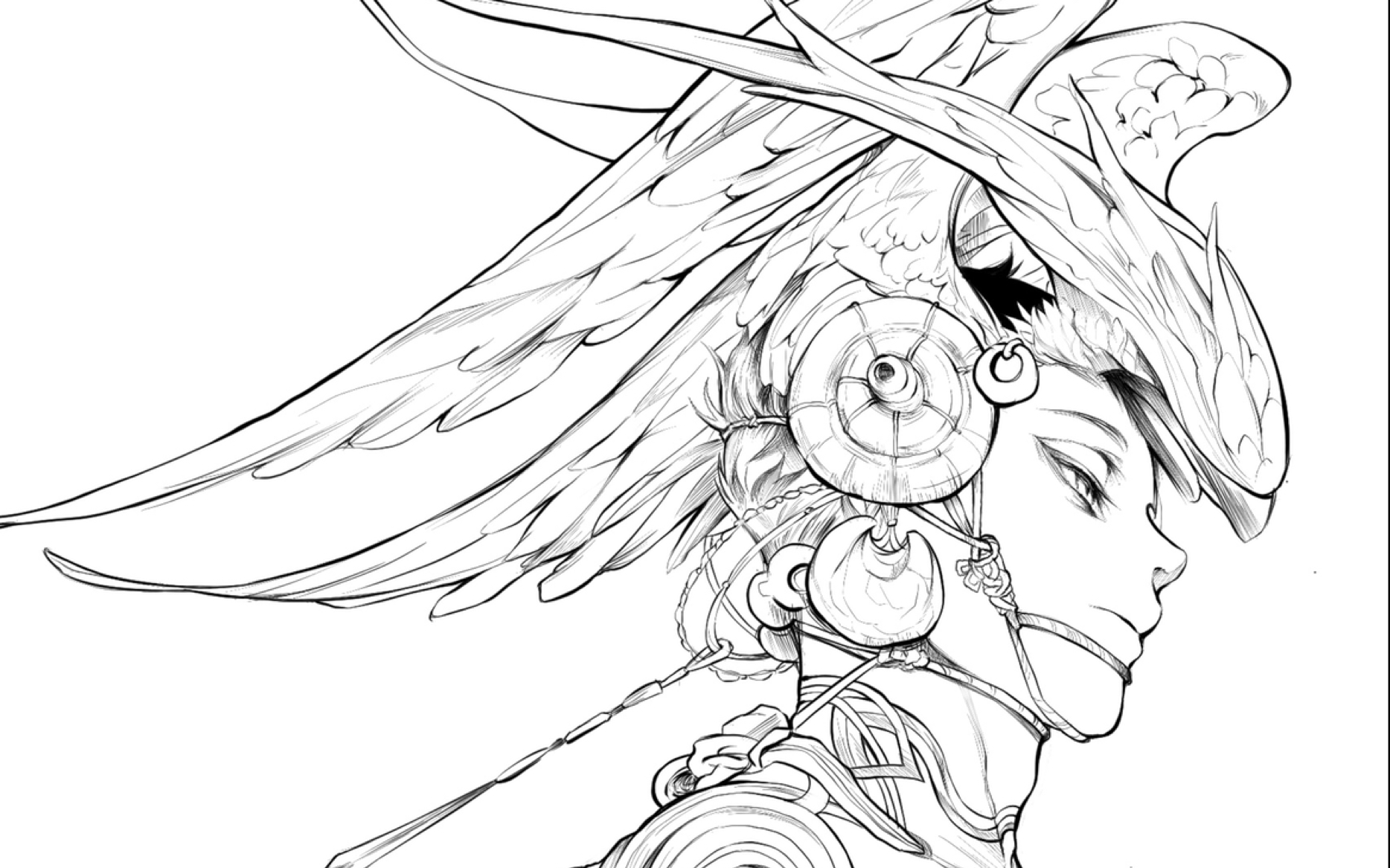 procreate作画一个急死人的线稿绘画过程临摹墨佳辽老师的图