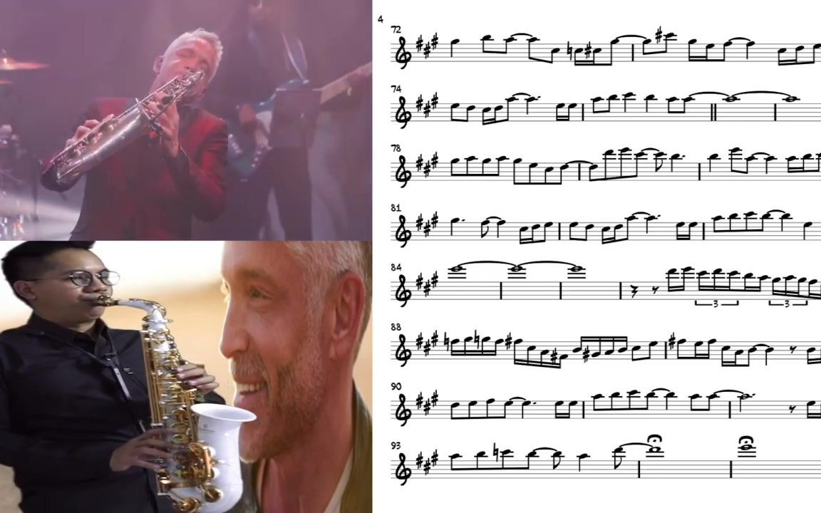 [图]DAVE KOZ "乐谱和演奏示范"->最新曲目 "A New Day" (Dave KOZ) 现场版 Live version Transcription