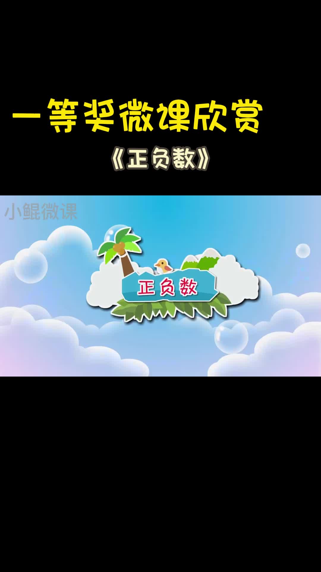 一等奖微课欣赏《正负数》一哔哩哔哩bilibili