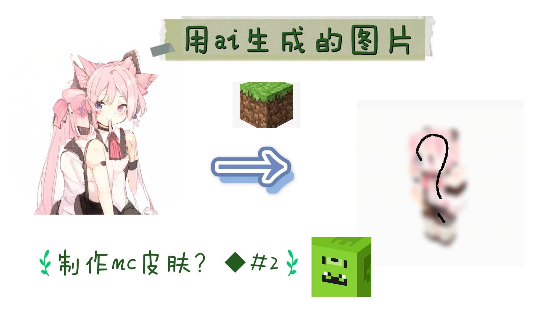 【skinseed/mc】用ai生成的图片制作我的世界人物皮肤?#02哔哩哔哩bilibili