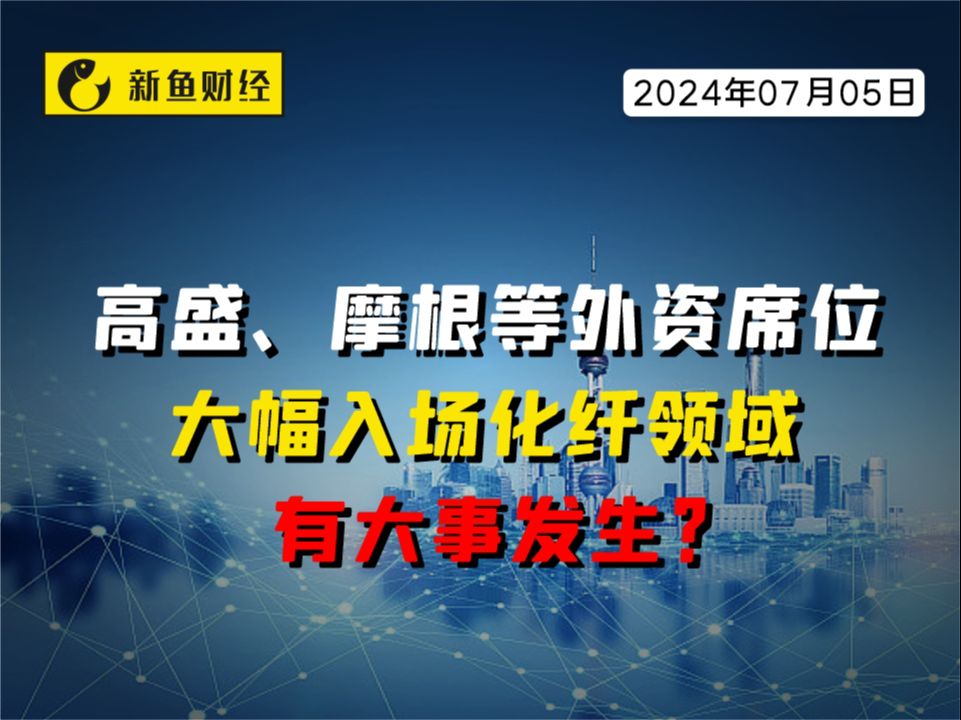 高盛、摩根等外资席位大幅入场化纤领域,有大事发生?哔哩哔哩bilibili