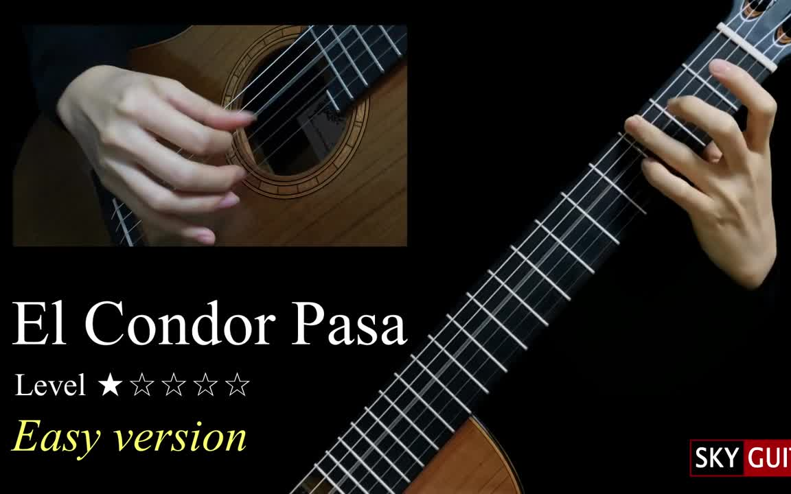 [图]古典吉他独奏-山鹰之歌-El Condor Pasa (EASY version) 带谱教学-GQ121-102