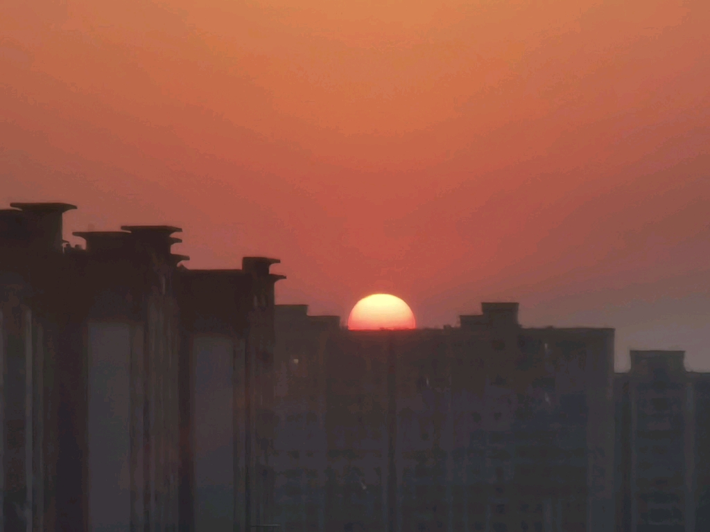 日落美景~高楼上的金色夕阳宵衣旰食