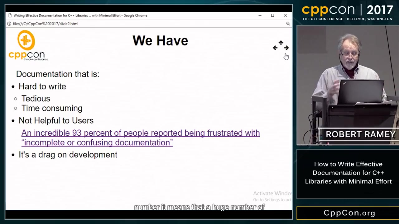 [图][英文字幕] CppCon 2017: Robert Ramey “How to Write Effective Documentation for C++..