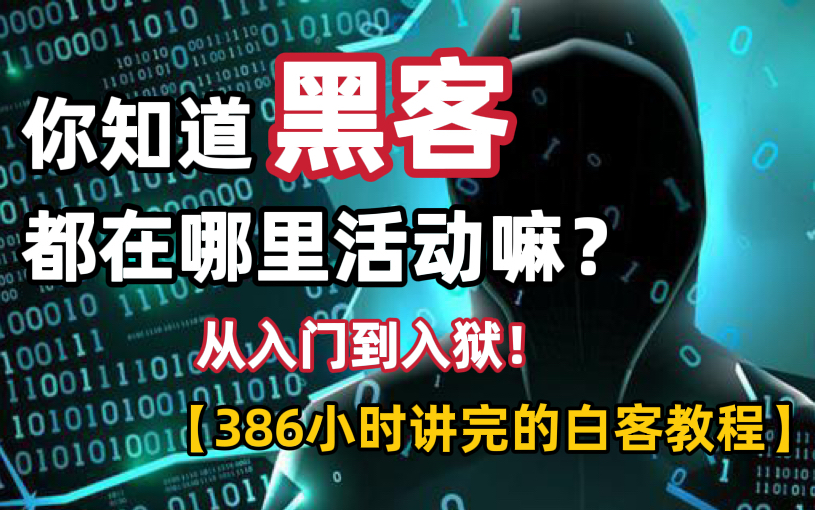 全网最全,386小时揭秘黑客都是在哪里活动,整整500集付费网络安全教程大公开,全程无尿点!哔哩哔哩bilibili