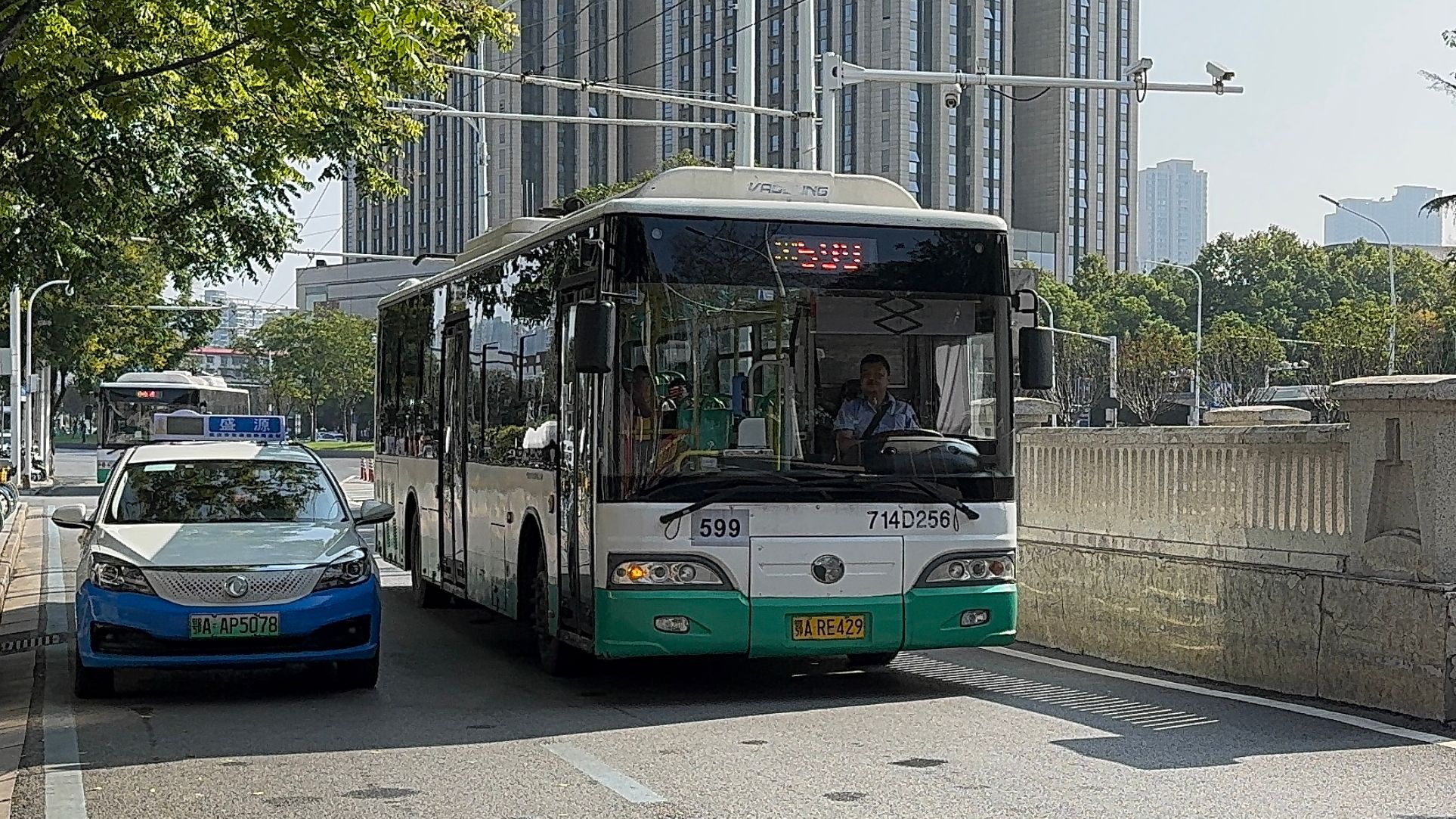 唯一非电字头电车线路,武汉公交599路往动物园方向原速原声前方展望