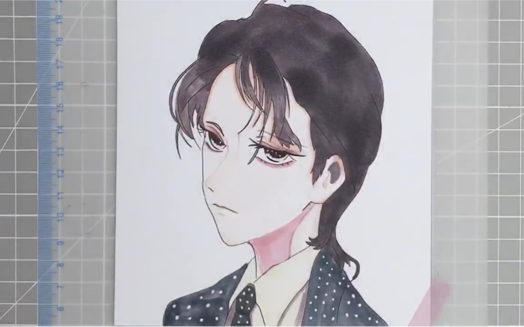 手绘绘制动漫版王一博今天绘制一个帅气的一博迷妹快来