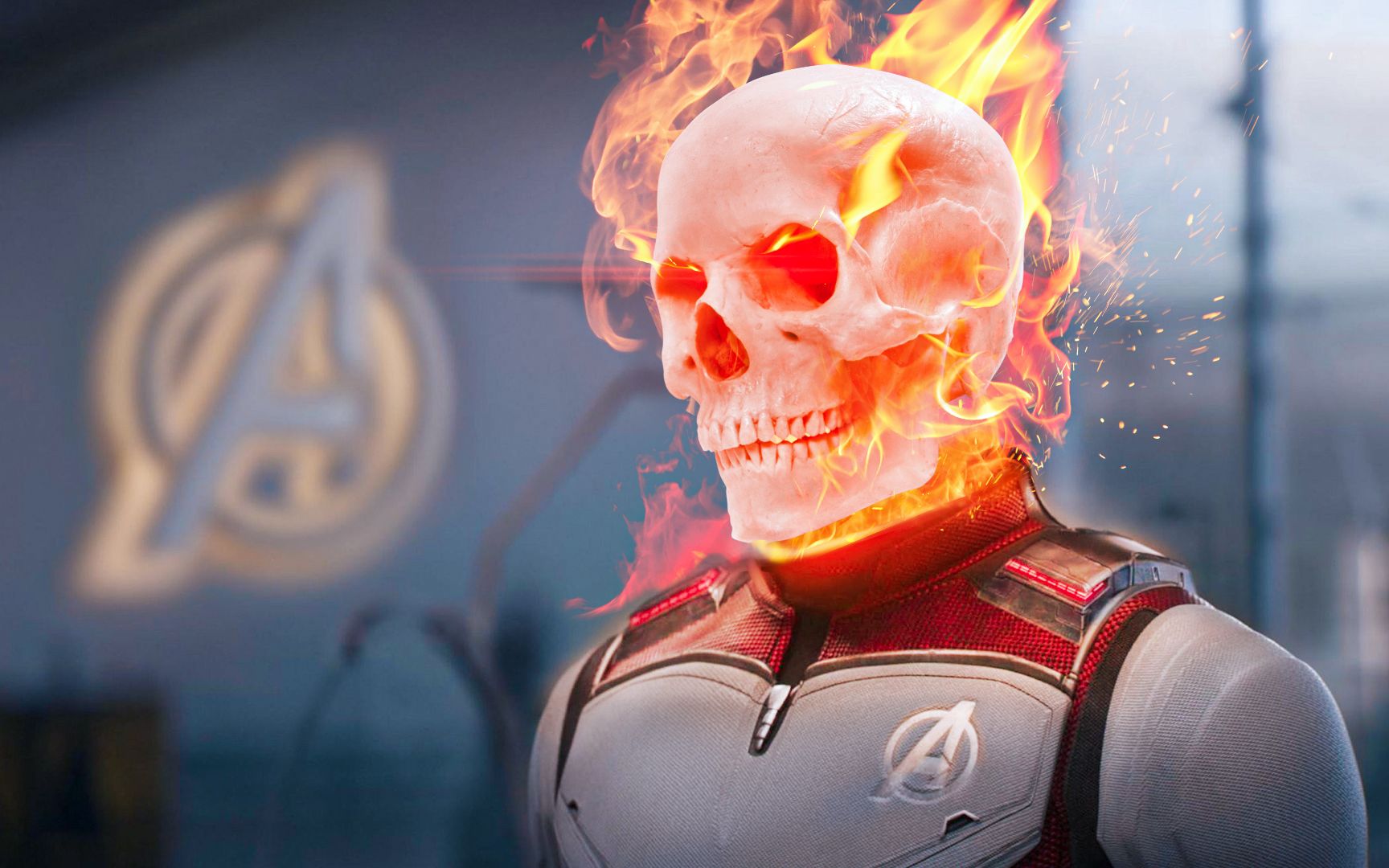 【photoshop教程】恶灵骑士骷髅头合成