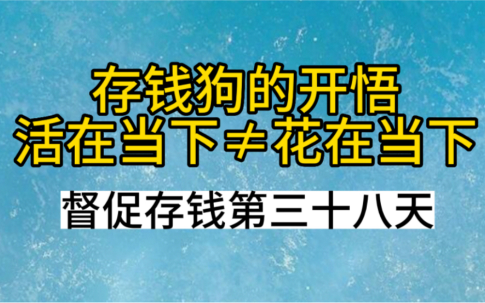 存钱狗的开悟,活在当下不等于花在当下!督促存钱第三十八天!哔哩哔哩bilibili