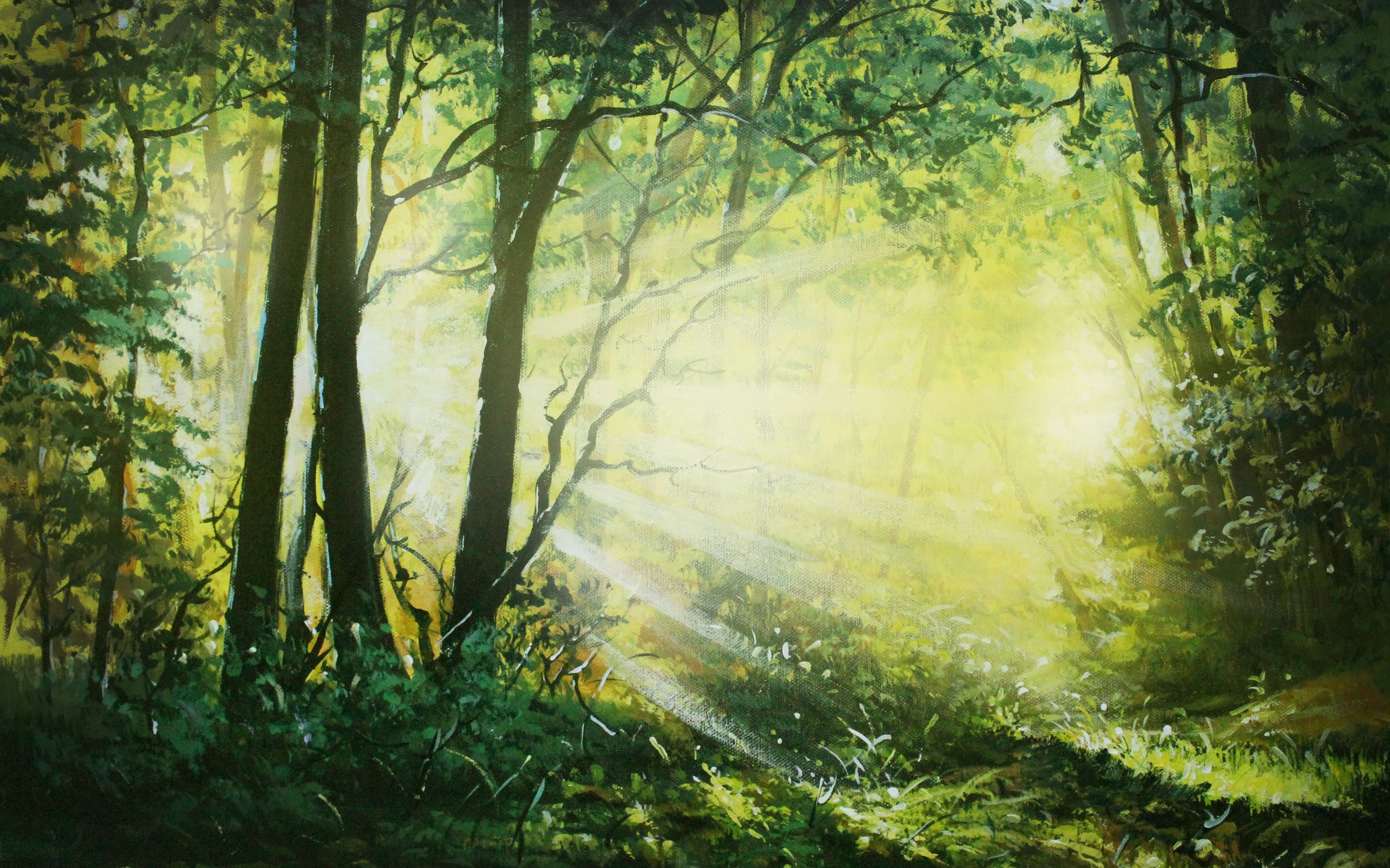 油画丙烯风景写生你要的光感来了