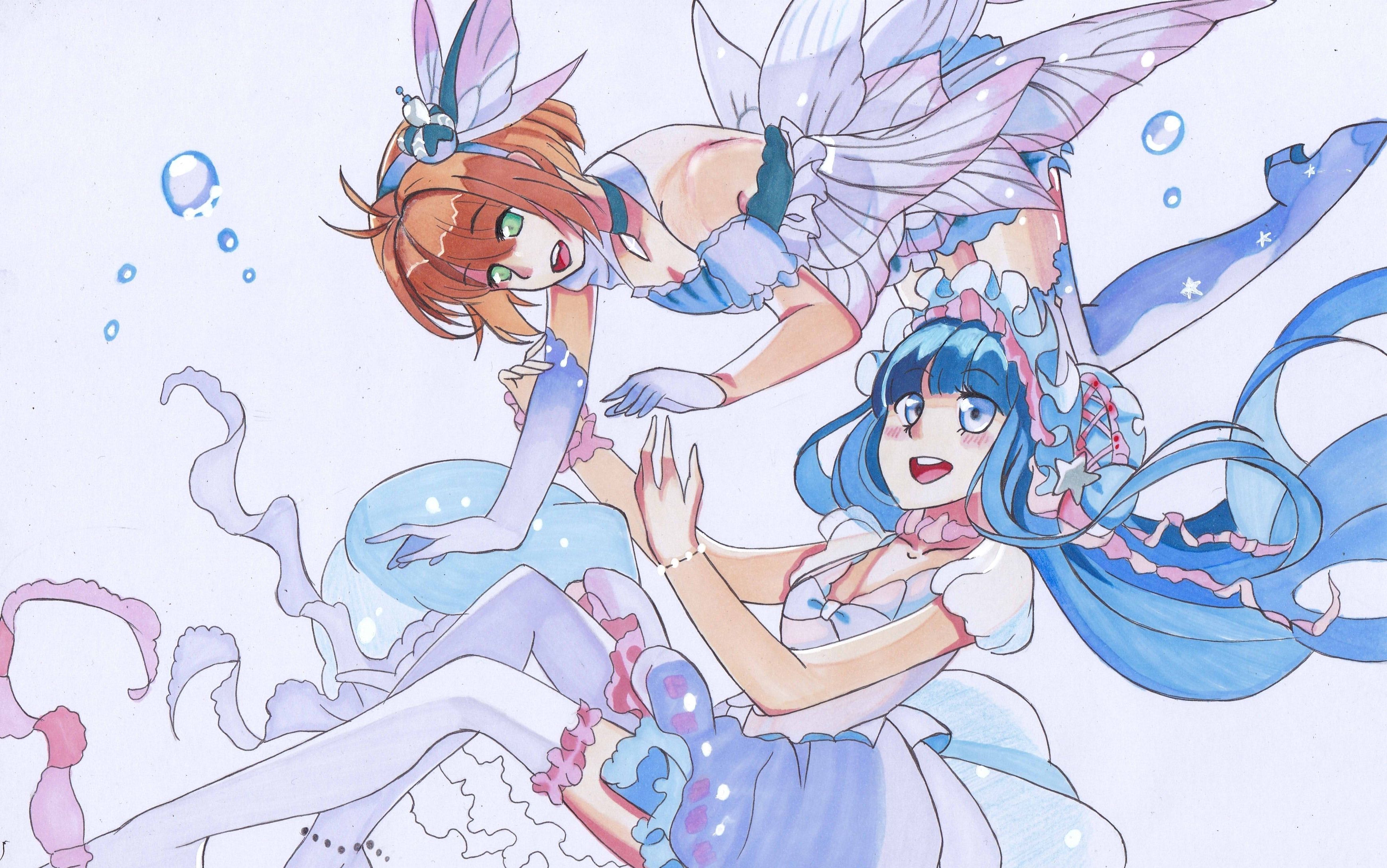 纯子手绘小樱知世百合大法好马克笔上色流程