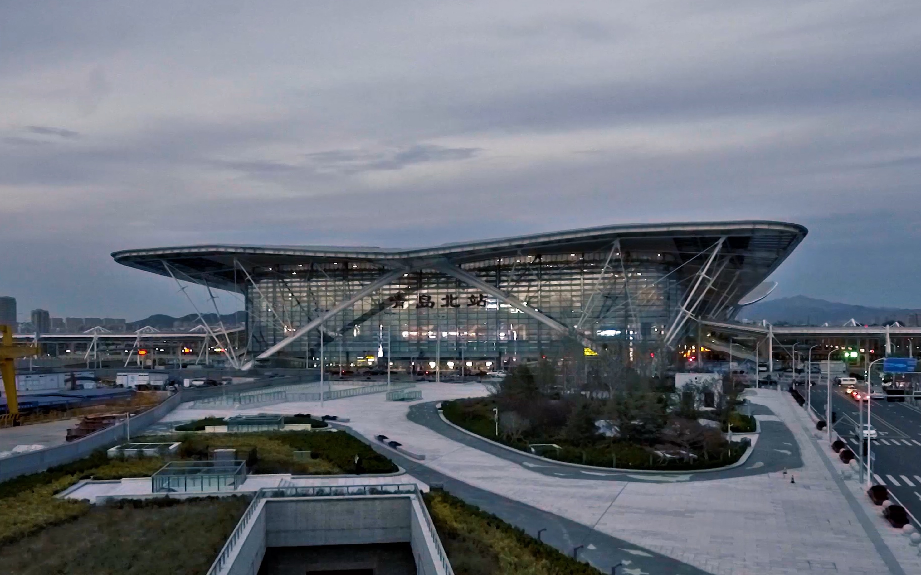 青岛北站航拍无人机航拍