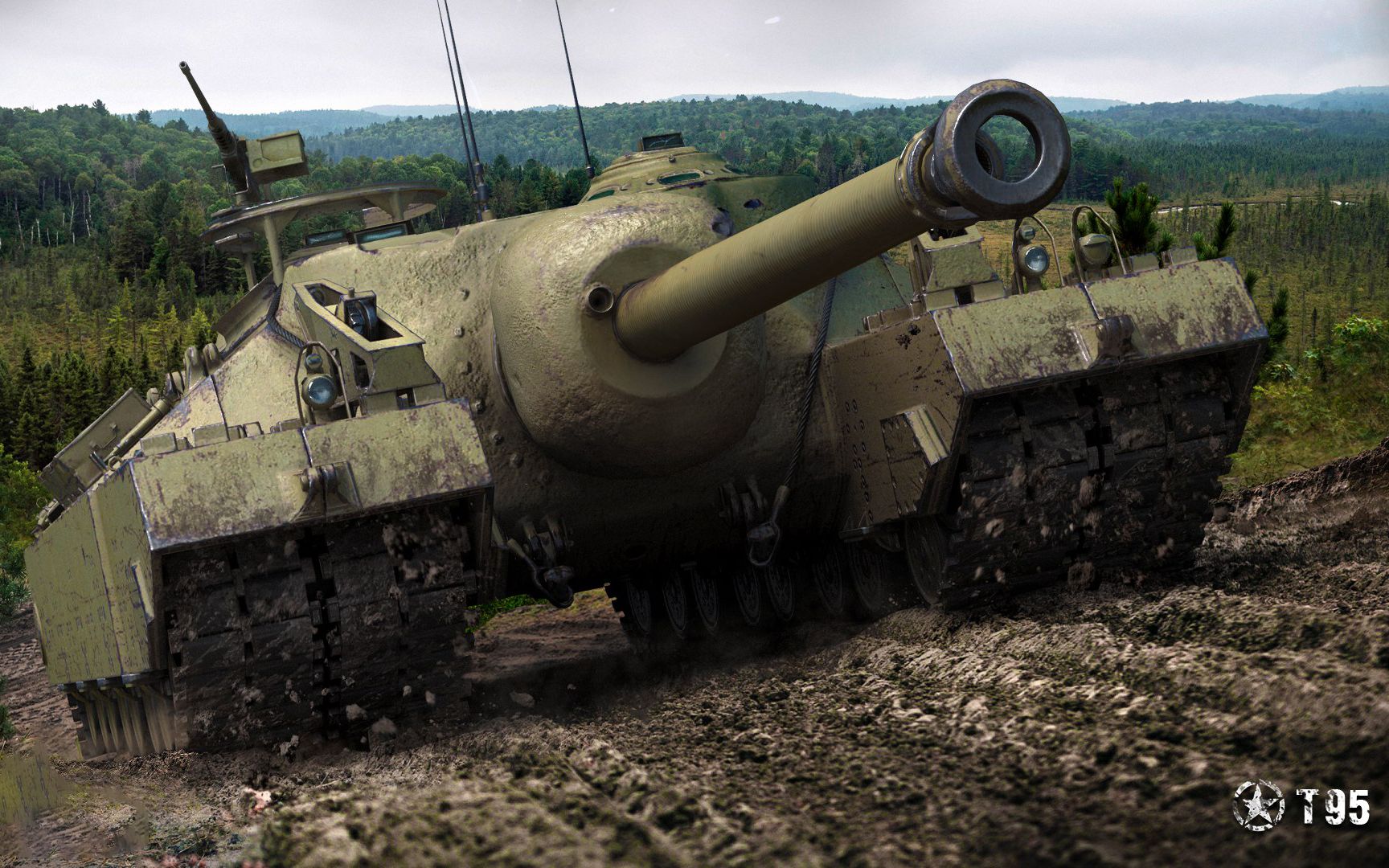 【坦克世界】美系t95"特级战斗嘉奖"点打近万伤!