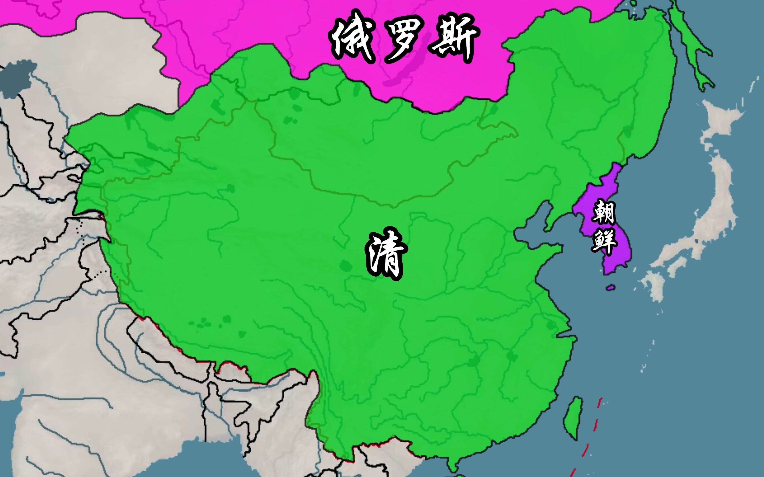 清朝前期疆域图 地图图片